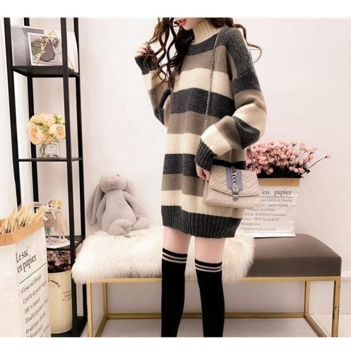 Jersey De Punto A Rayas Para Otoño/invierno Para Mujer