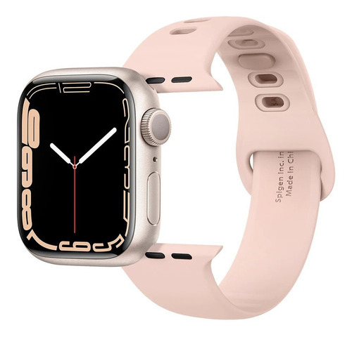 Correa Spigen Silicone Fit Apple Watch 45 /44 /42 Mm Color Oro Rosa