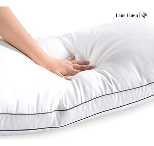 Lane Linen Almohadas De Cama Suaves Con Fuelle, Tamaño Están