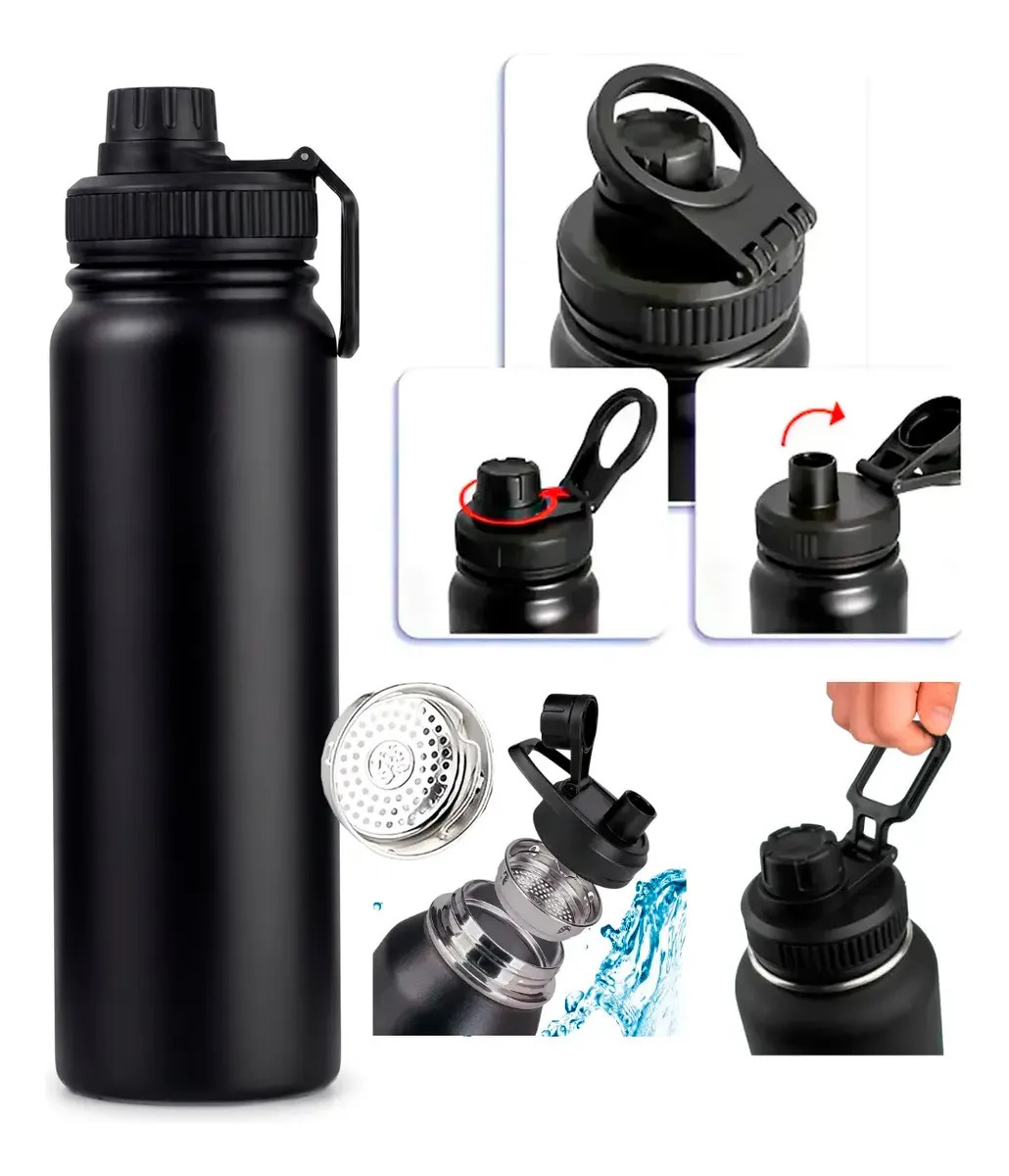 Garrafa Térmica de 800 mL com Dupla Parede de Inox e Alça