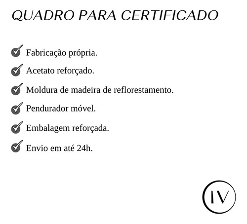 Moldura Madeira Escura P/ Certificado A3 (30x42) Com Acetato