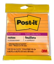 Comprar Notas Adhesivas 3m Post It Sticky 10cm Raya Naranja 90 Hojas