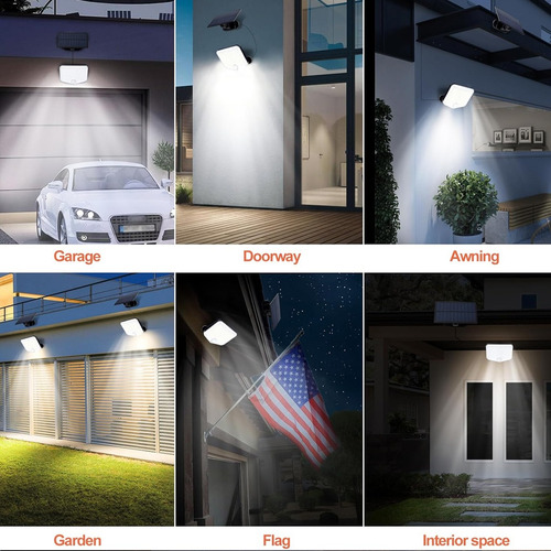 Lámpara Solar Genérica 100w Sensor Luz Exterior Ecológico Negro