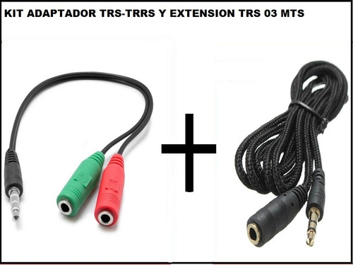 Kit Extension Trs 03 Mts-adaptador Trs-trrs Entrega Inmediat