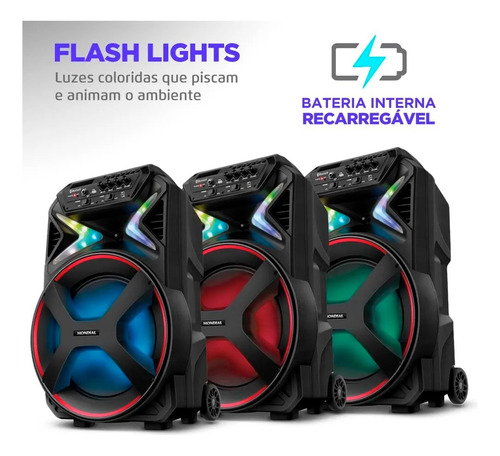Caixa De Som Mondial Cm-400 Amplificada Conect Lights Bivolt