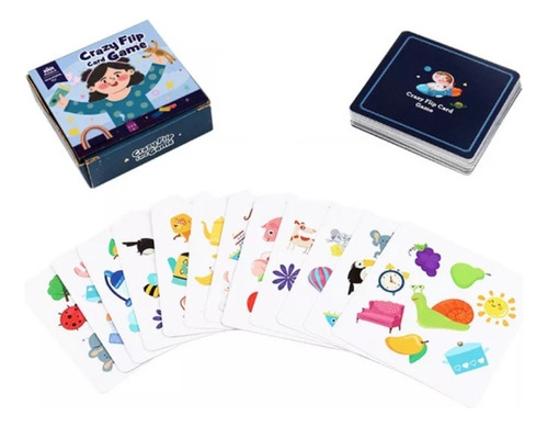 Cartas Spot It Crazy Flip Card Game Similitudes Juego Imagen