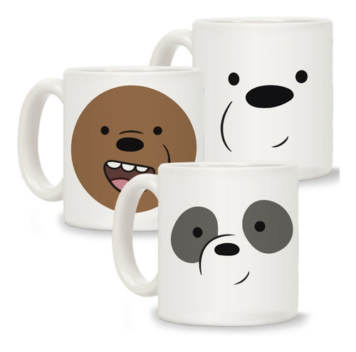 Tazas Sublimadas We Bare Bears Osos Escandalosos Tres Piezas