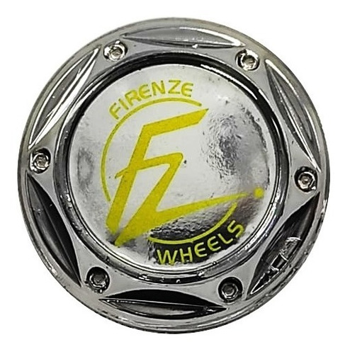 Tapa Rin Firenze Wheels Amarill Cromo Universal 50mm Juegox4