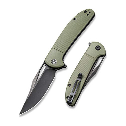 Civivi Ortis Flipper Pocket Knife, 3.25 Black Stonewashed 9c