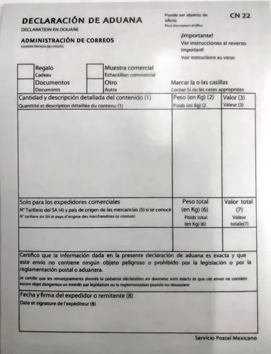 Forma Cn 22 Declaracion De Aduana Paq Con 50 | MercadoLibre