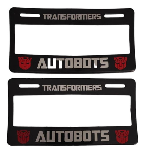 Par De Portaplacas Transformers Autobots Plastico Generico 