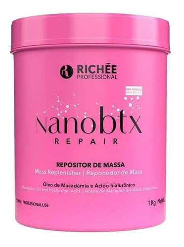 Nano BTX restauração capilar Richée de 1L 1kg