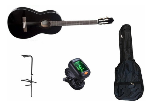 Yamaha C40bl Paquete Guitarra Acustica Todo Incluido Color Negro Orientación De La Mano Diestro