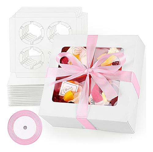 12 Cajas Blancas Para Cupcakes Con 4 Cavidades, Recipientes 