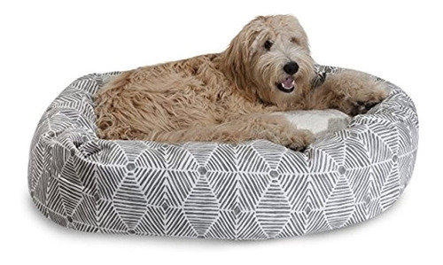 Majestuosa Cama De Bagel Sherpa Metalizado Charlie Beige De