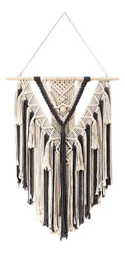 Tapiz De Pared Con Borlas Largas Y Macramé Estilo Bohemio
