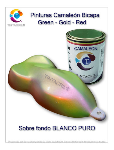 Pintura Camaleón Bicapa X 1/2 Lt. Verde - Oro - Rojo