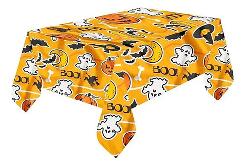 Toalha De Mesa Tnt Halloween Estampado - Laranja Fantasmas