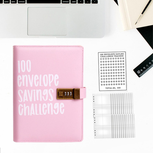 100 Envelope Challenge Binder Savings Challenges Binder Pink