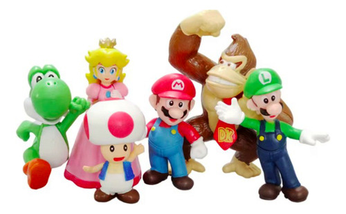 Juguetes Super Mario Bros Figuras Bootleg 6 Personajes 6 Cm