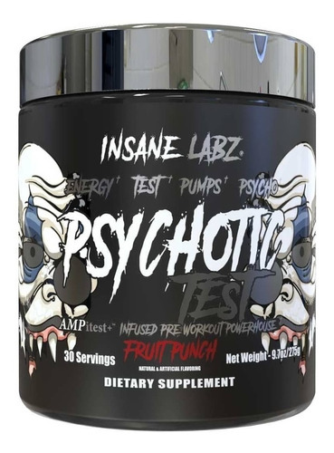 Insane Labz Psychotic Test, Oxido Nítrico, Pre Entreno Sabor Grape