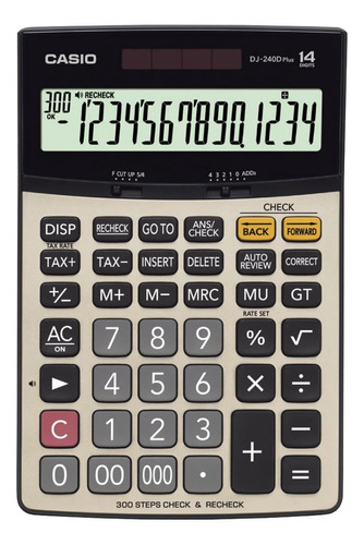 Calculadora Casio Dj-240dplus-wa-dp 14 Dígitos - Beige
