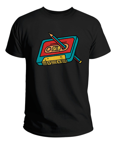 Playera Grapics Cassette Old Retro Musica Lapiz - Premium