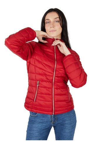 Imagen 1 de 6 de Campera Mujer Inflable Capucha Oculta Y Talle Especial