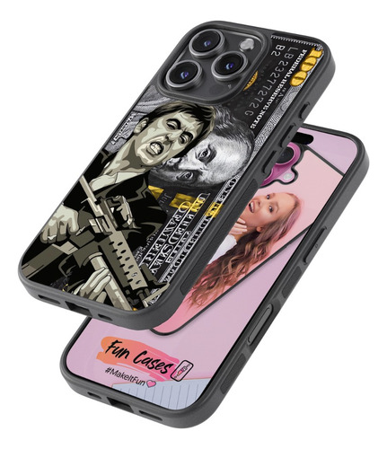 Funda Tony Montana Caracortada Scarface Dolar 100 Negro Negro Iphone 16 Pro Max