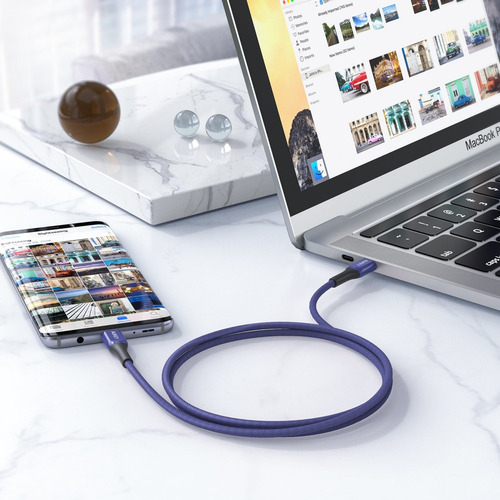Cable Aukey Kevlar Usb-c A Usb-c 2m Azul Cb-akc4