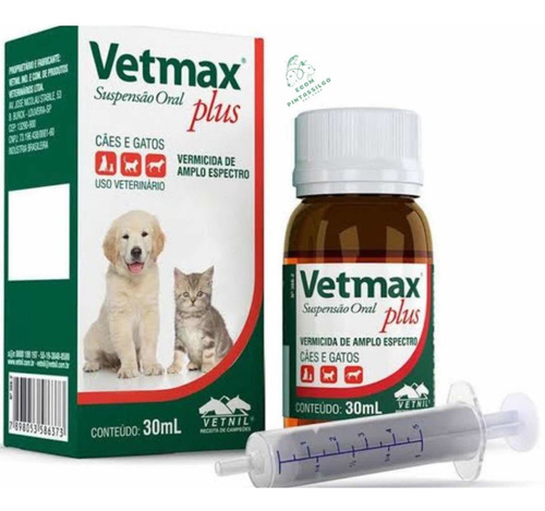 Vermífugo Vetmax Plus Filhotes Vetnil Cães E Gatos 30ml