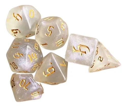 Juego De 49 Dados Poliédricos Transparentes Acrílicos | 7 Colores Y Formas Para Juegos De Mesa Y Rol | Estuche De 12x17x2.5 Cm