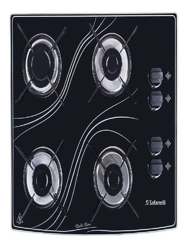 Imagem 4 de 10 de Fogao Cooktop 4 Bocas Preto Lines Safanelli Bivolt (fcl40)