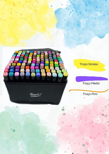 Kit Canetinha 120 Cores + Livro Para Colorir Bobbie Goods