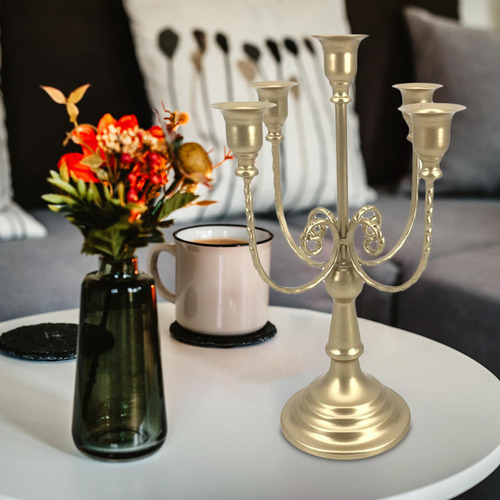 Portavelas Moderno Candelabro De Boda Sala Oro Oro Pequeña