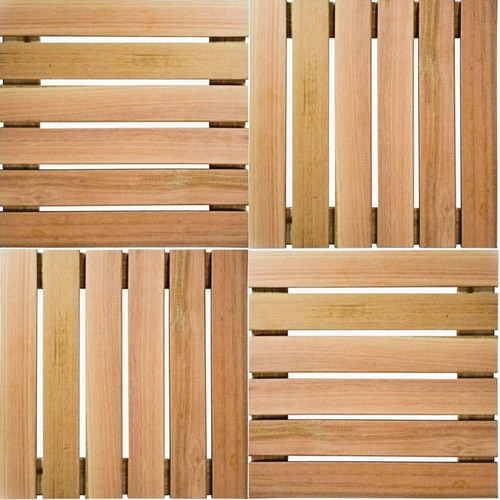 Imagem 4 de 5 de 4 Un. Deck De Madeira De Sobrepor No Piso De Pisicna 30x30