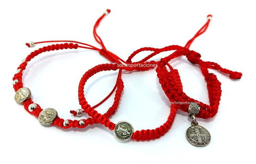 Pulsera San Benito - Hilo Rojo Ajustable + Consagrada + M2