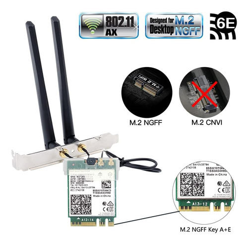 Ax210 Wifi 6e Card M.2 Ngff Mini Desktop Kit Adapter Newe...