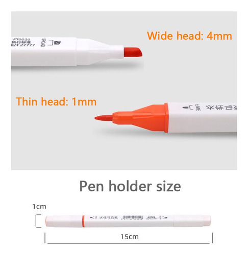 Caneta Brush Pen Duas Pontas Dual Tip Com 18 Cores