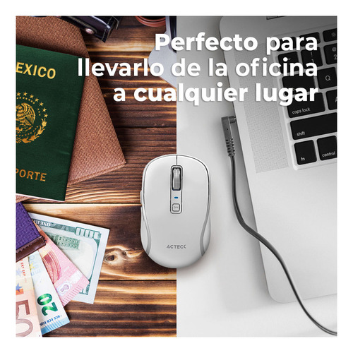 Mouse Acteck Mi580 Inalambrico Usb 1600dpi 6 Botones Blanco