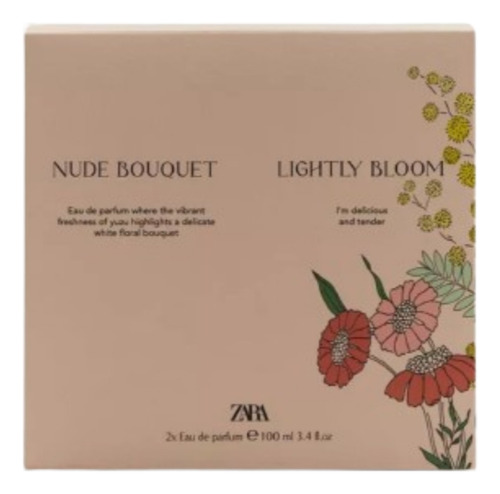 Zara Nude Bouquet + Lightly Bloom Edp 100ml (3.4 Fl. Oz).