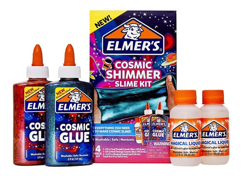 Imagen 1 de 10 de Kit Slime Brillo Cósmico Juguete Para Niños Niñas Elmer's X4