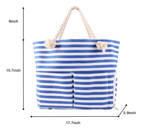 Bolso De Playa Extragrande, Diseño 2022, Con Múltiples Bolsi