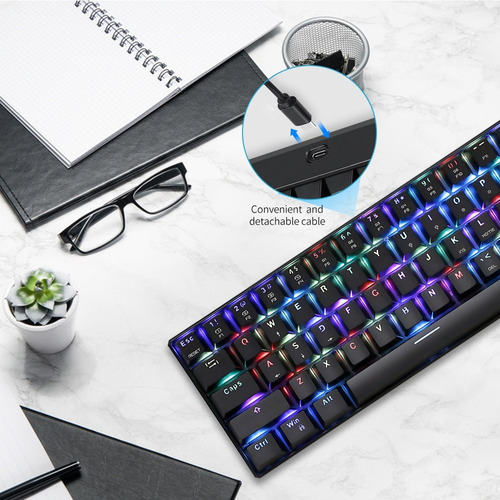 Teclado Mecânico Para Jogos Motospeed Ck61 Rgb Outmu Azul