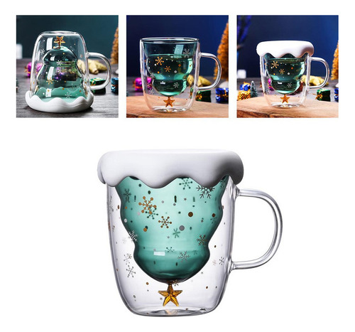 300ml Taza De Navidad Creativa Taza De Cristal Árbol De