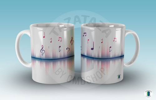 Imagen 1 de 2 de Taza Diseño Musica. Cerámica Importada.