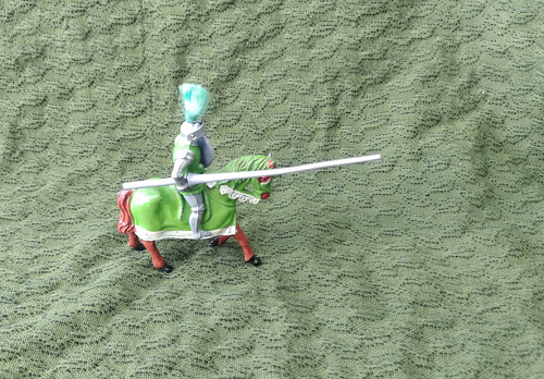 Soldado Plomo Hueco Timpo 1950 Caballero Medieval 54mm Verde (Usado)