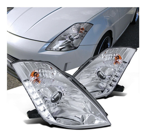 Nissan 350z 2003 - 2005 Juego Faros Lupa Crom Led Xenon