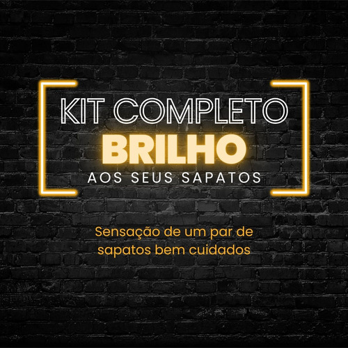 Kit Engraxar Couro 1 Nugget Preto Escovas Flanela Necessaire