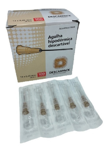 Agulha HiPodérmica 13x45 Limpeza De Pele / Estética - 100un Capacidade Em Volume 0 Ml